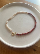Load image into Gallery viewer, Ariel red coral/pearl necklace
