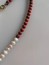 Load image into Gallery viewer, Ariel red coral/pearl necklace
