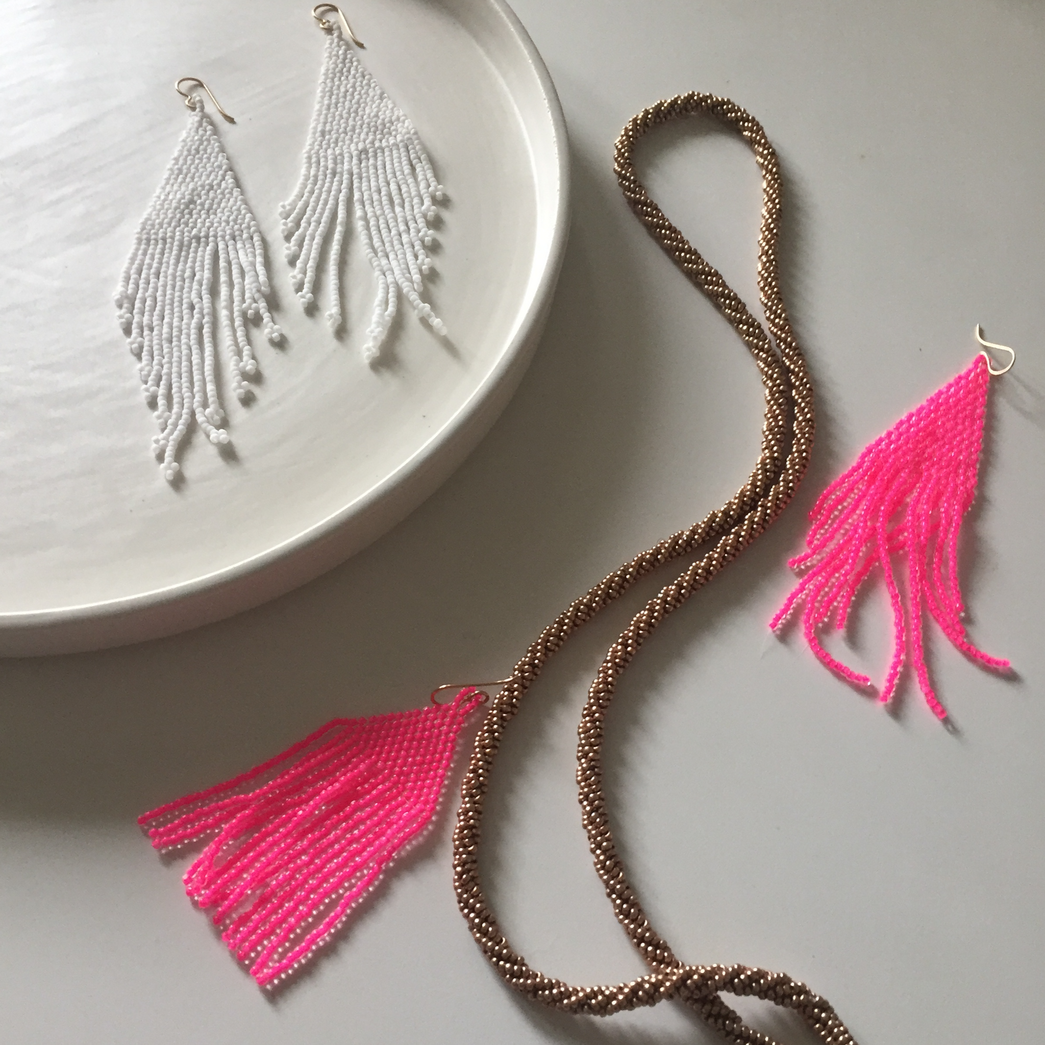 Flamingo 2025 tassel earrings