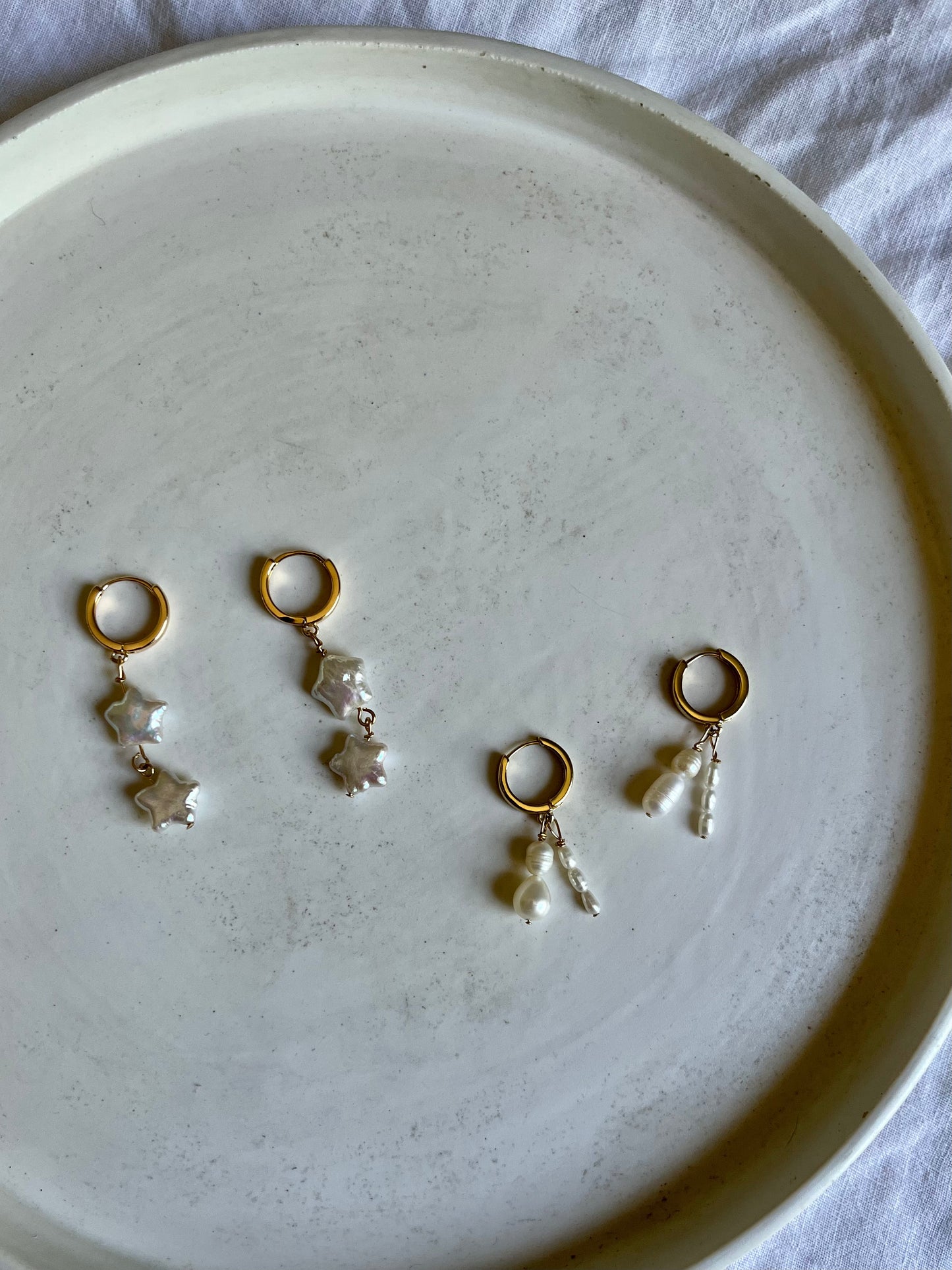 Double drop pearl hoop