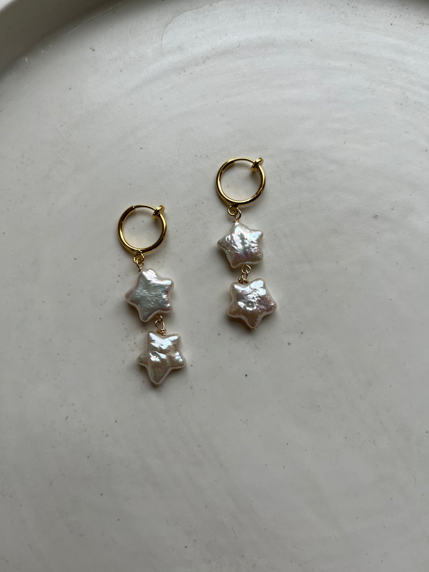 Double drop pearl hoop