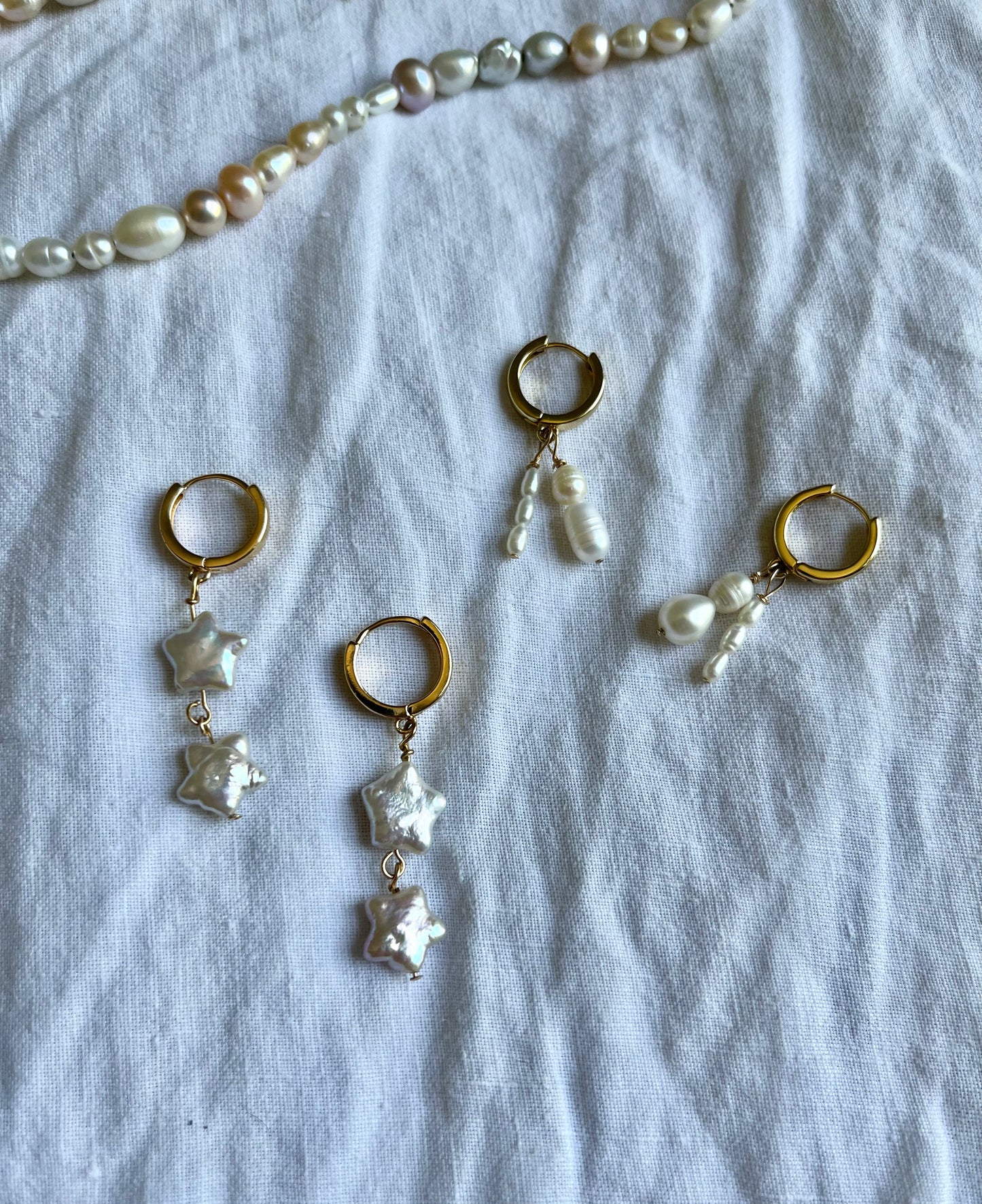 Double drop pearl hoop